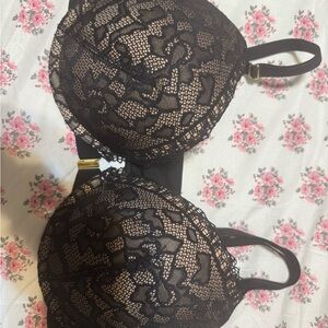 Soma 36 d push up front close Elegant Black Lace Bra